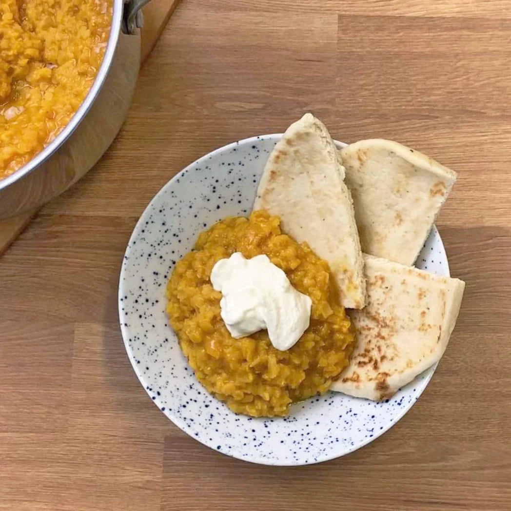 Dahl de lentilles corail | Barre de sauce Indienne