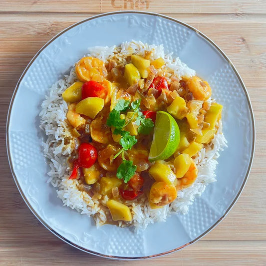 Crevettes à l'Indienne style Keralan | Barre de sauce Indienne