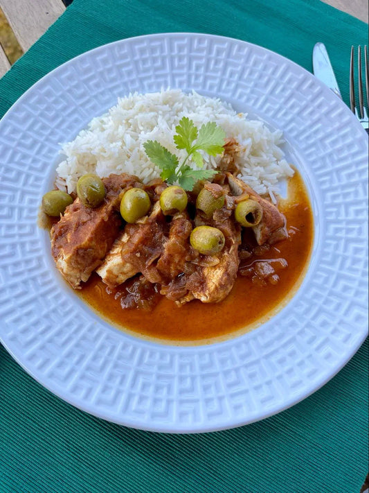 Tajine de poulet aux olives | Barre de sauce Marocaine