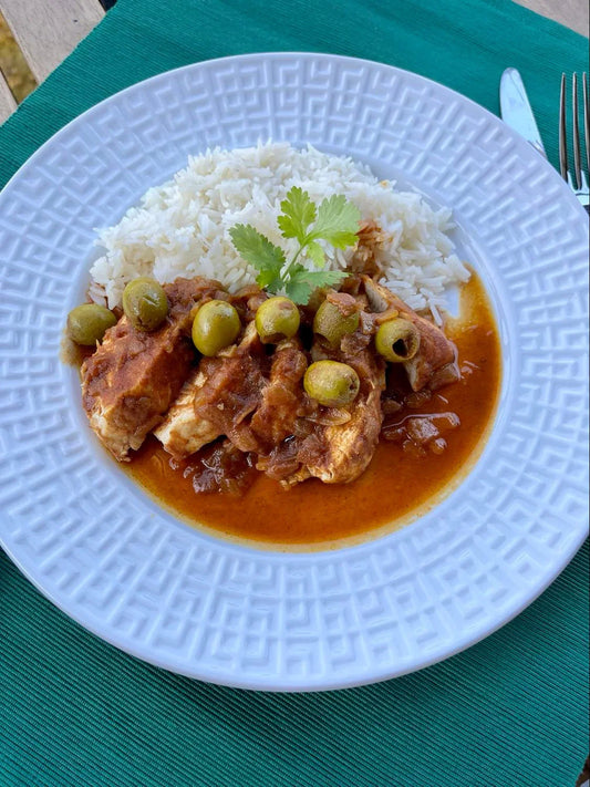 Tajine de poulet aux olives | Barre de sauce Marocaine